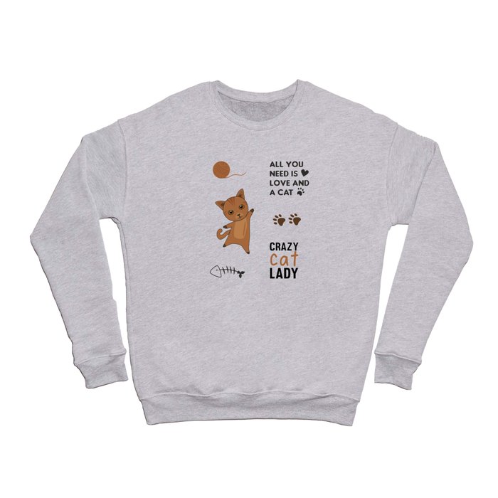 Cat Black Cats Sticker Set Sayings Paws Crewneck Sweatshirt