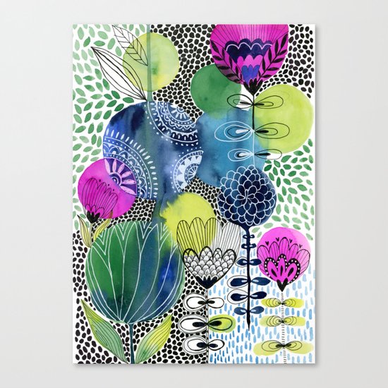 Indigo Blooms Canvas Print