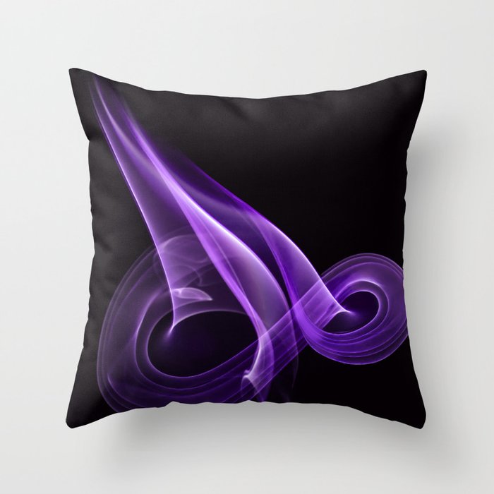 Smoke creation in cardinal purple tones Throw Pillow