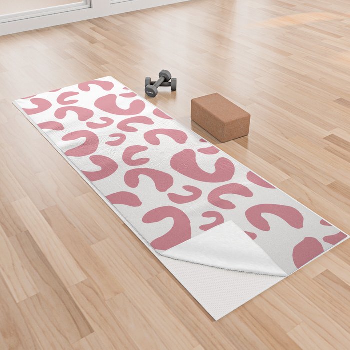 Pink Glitter Leopard Pattern Yoga Towel