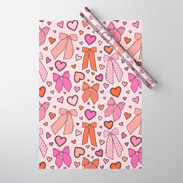 Valentine Bow Print Wrapping Paper