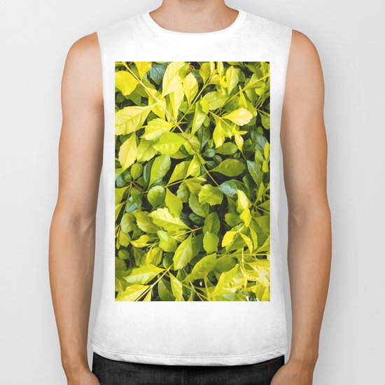 Too much green leaves Biker Tank