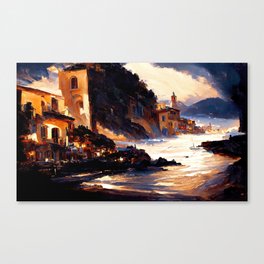 Sunset on the Italian Riviera Canvas Print