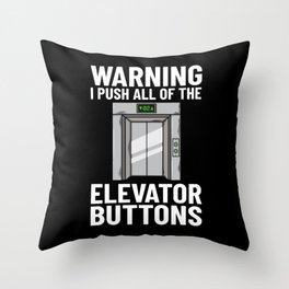 Elevator Buttons Mechanic Technician Door Lift Throw Pillow