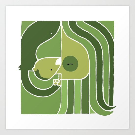 John & Monkey Art Print