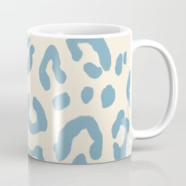 Pastel blue leopard pattern print, chic, minimal   Coffee Mug