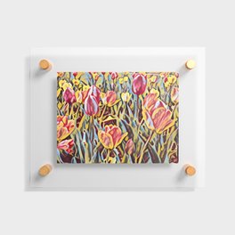English Garden with Tulips in Rochester, New York Floating Acrylic Print