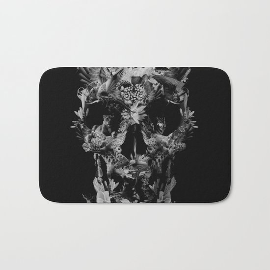 Jungle Skull B&W Bath Mat