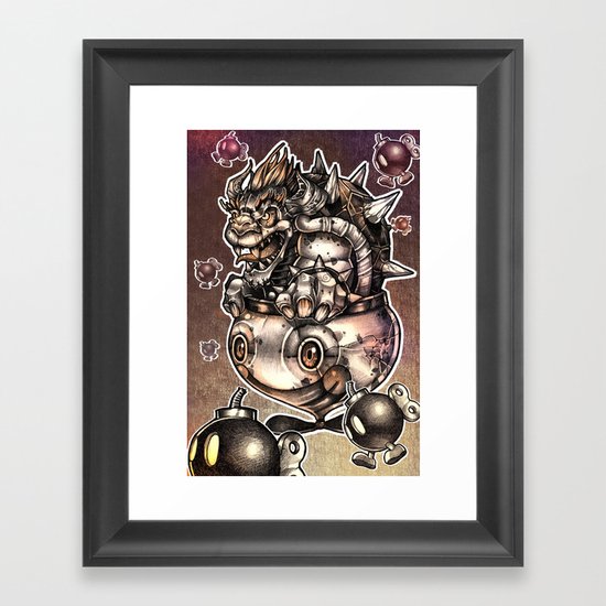 BOMBS AWAY BOWSER Framed Art Print