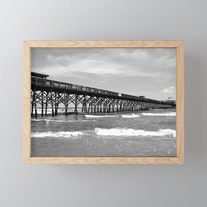 Folly Beach Pier Framed Mini Art Print