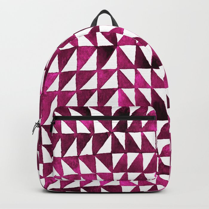 Triangle Grid pink and black Backpack