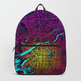 Osaka City Map of Kansai, Japan - Neon Backpack