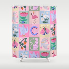 Claire Collage Shower Curtain