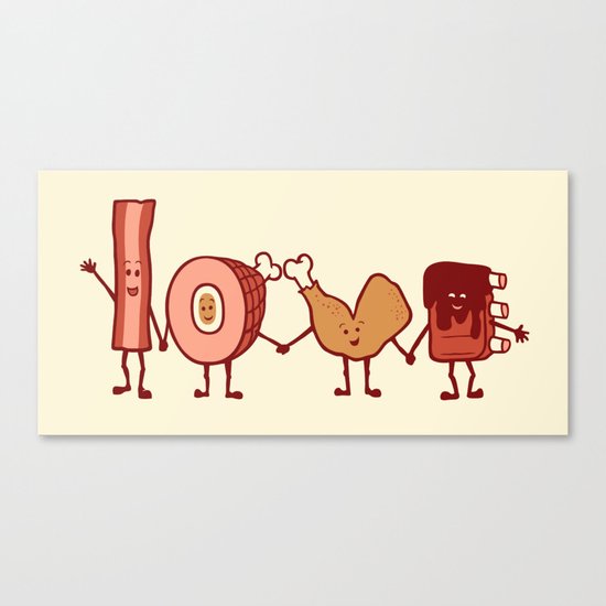 Meat Love U Canvas Print