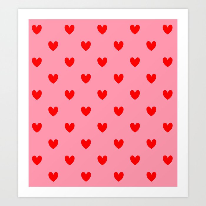 Red Heart Pattern Kunstdrucke