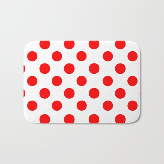 Polka Dots (Red/White) Bath Mat