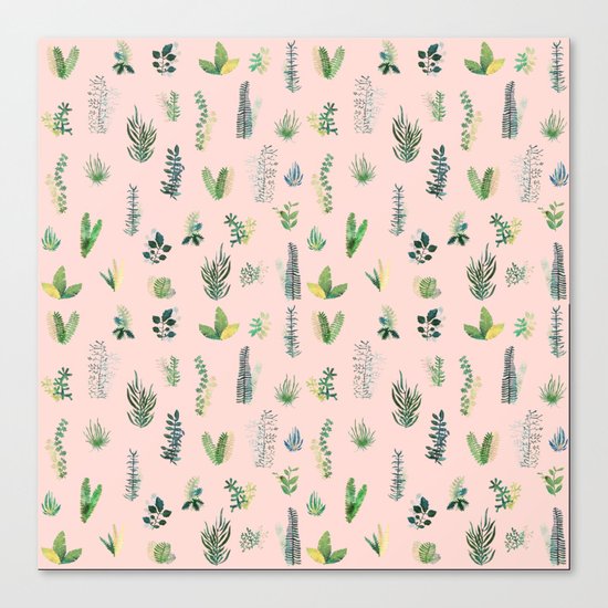 pink pattern flowers Canvas Print