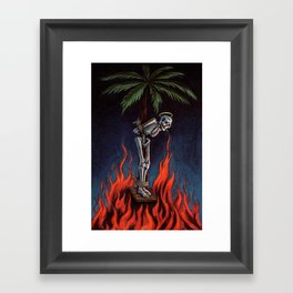 Palm Skeleton Oil Colors Framed Art Print