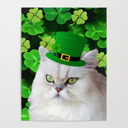 St. Patrick's Day Irish Cat Poster