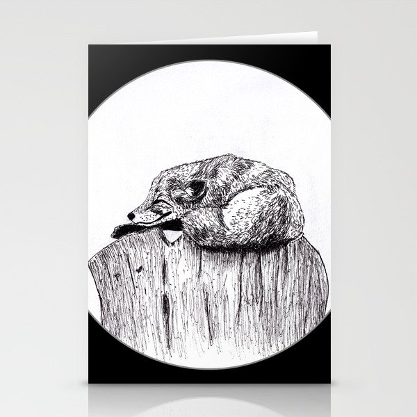Peace in the Wild - Fox ink Drawings Stationery Cards