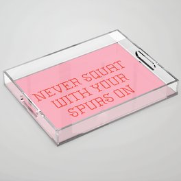 Cautious Squatting, Pink and Red Acrylic Tray