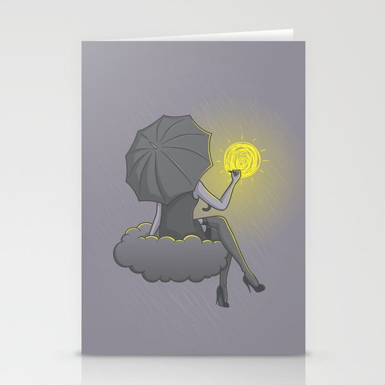 Drawin' in the rain Stationery Cards