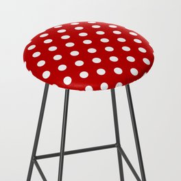 White Dots - red Bar Stool