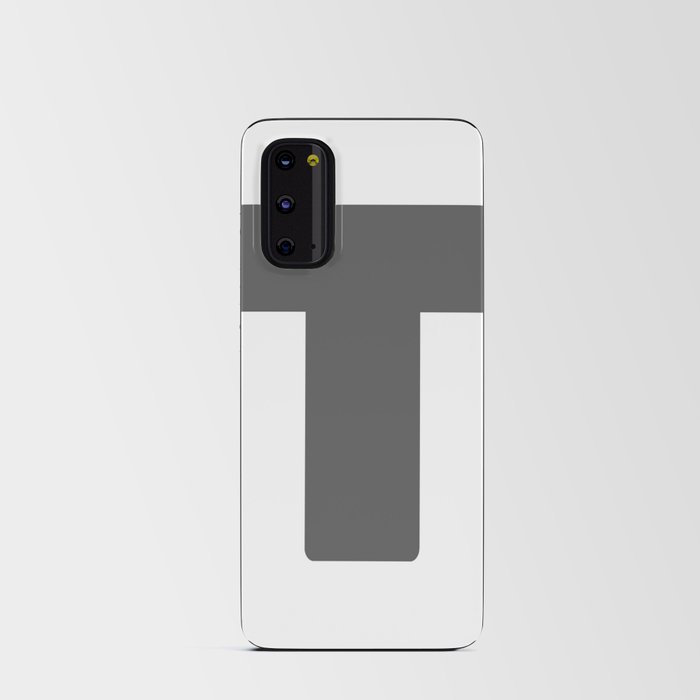 T (Grey & White Letter) Android Card Case