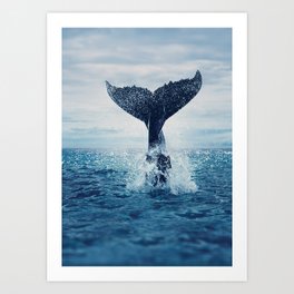 Your dance for the ocean, vast and blue Art Print