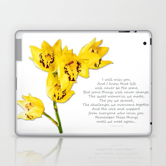 Yellow Orchid Flowers Art - Remember These Things Laptop & iPad Skin