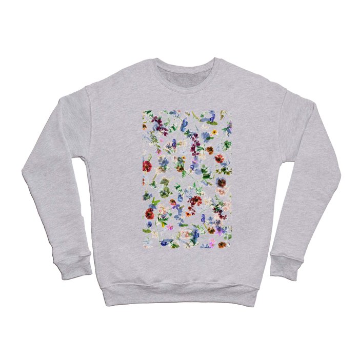 Colorful flowers abstract pattern, flower design Crewneck Sweatshirt