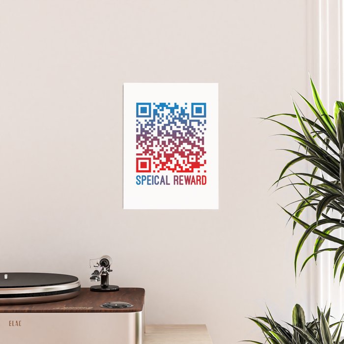 Special Reward Funny Rickroll QR Code Poster by Total Trends R Us