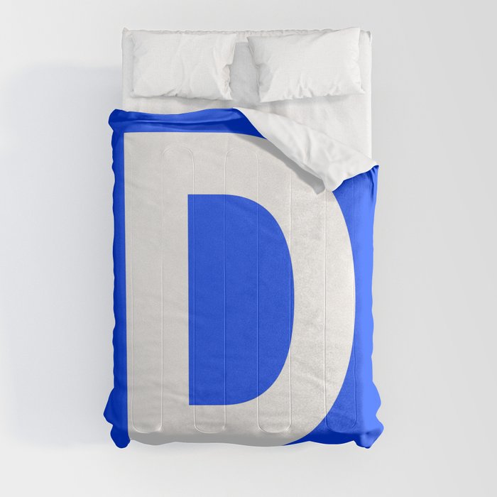 Letter D (White & Blue) Comforter