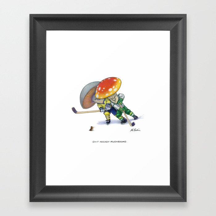 Shit Hockey Mushrooms Framed Art Print