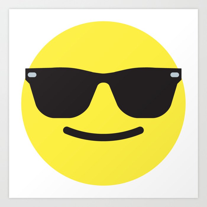 Smiling Sunglasses Face Emoji Art Print