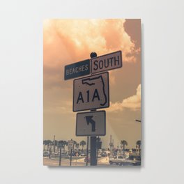 A1A South To The Beaches Metal Print | Signs, Highway, A1A, Road, Florida, Sign, Beaches, South, Roadsign, Photo 
