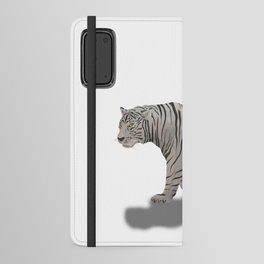 digital painting of a white tiger walking Android Wallet Case
