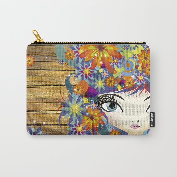 Flowery Carry-All Pouch
