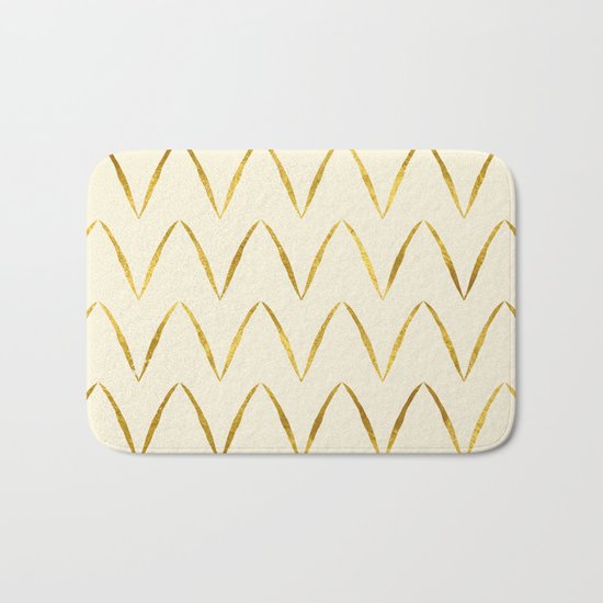 Cream Gold Foil 05 Bath Mat