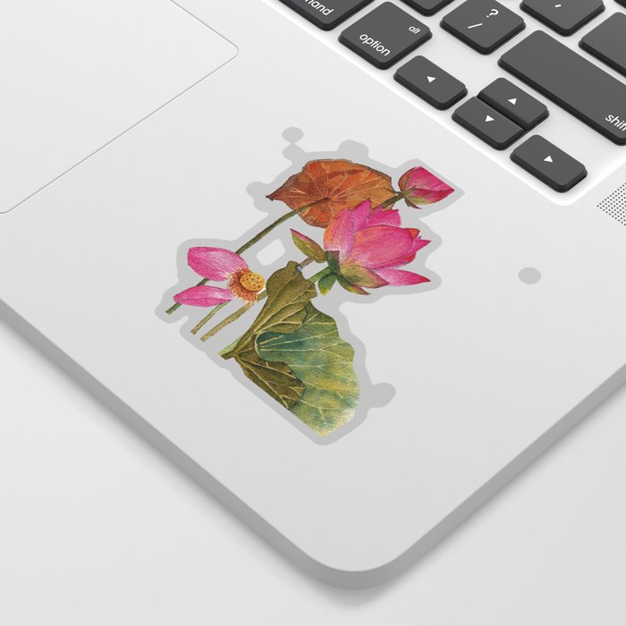 Lotus in Watercolor #2 Sticker