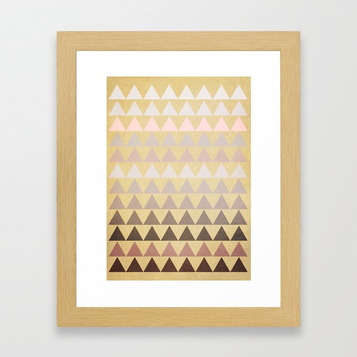 Muted Triangles Framed Art Print