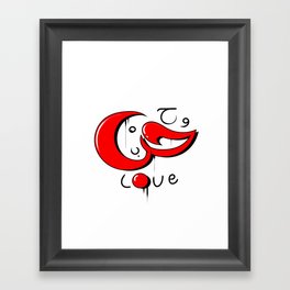 love word graffiti  tag in arabic and English Framed Art Print