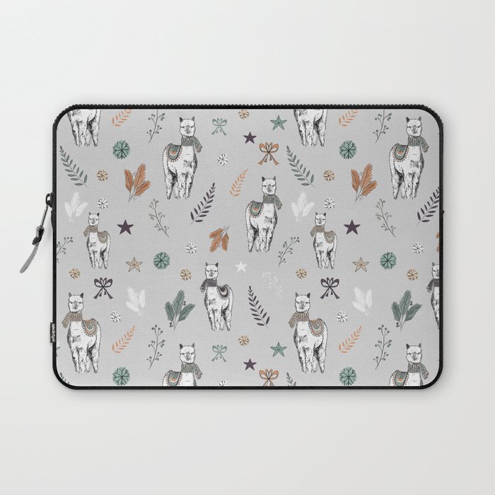 Holiday Alpaca Patten / Christmas Alpaca / Winter Alpaca / Cute Alpaca / Cozy Animal Laptop Sleeve
