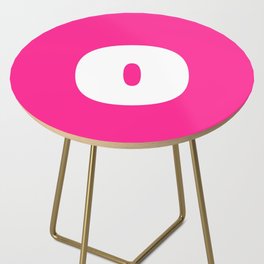 o (White & Dark Pink Letter) Side Table