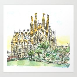 Spain Sagrada Familia Cathedral Art Print