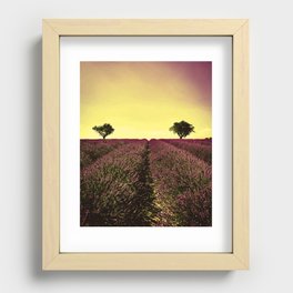 lavender field & beautiful sunset Recessed Framed Print