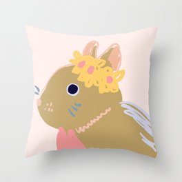 Modern Simple Pink Yellow Blue Rabbit Design  Throw Pillow