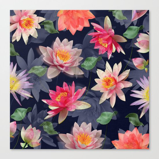 Lotus Flower Pattern #2 Canvas Print