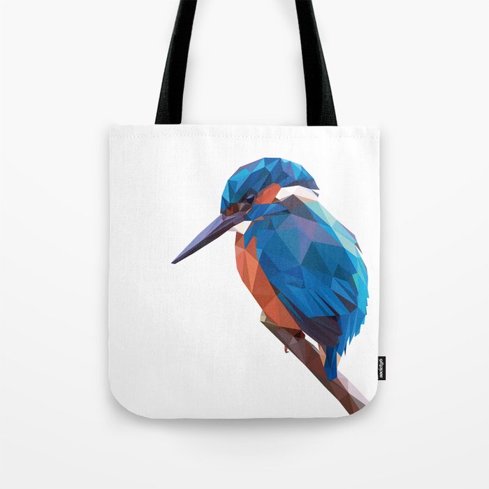 Kingfisher - Low poly digital art Tote Bag