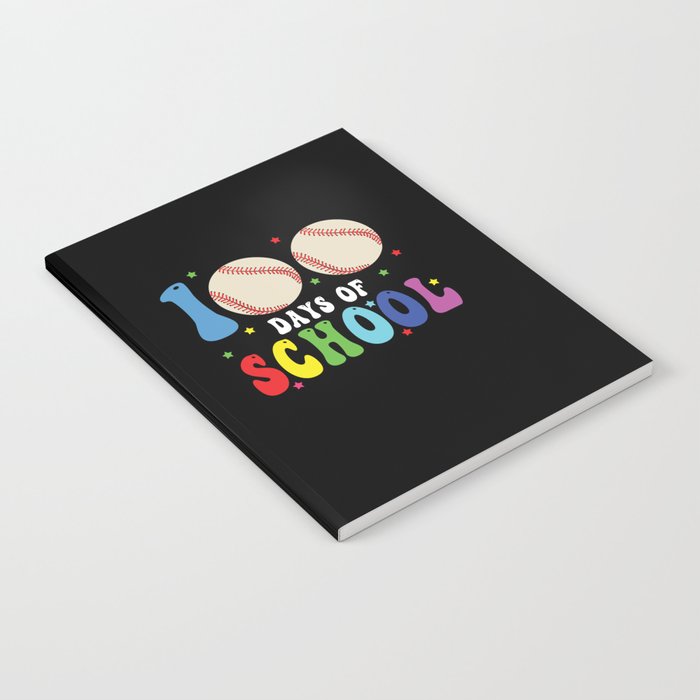 Days Of School 100th Day 100 Baseball Softball Notebook